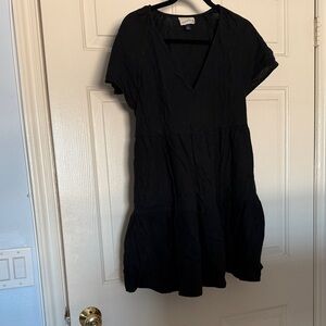 Elegant Black V-Neck Dress